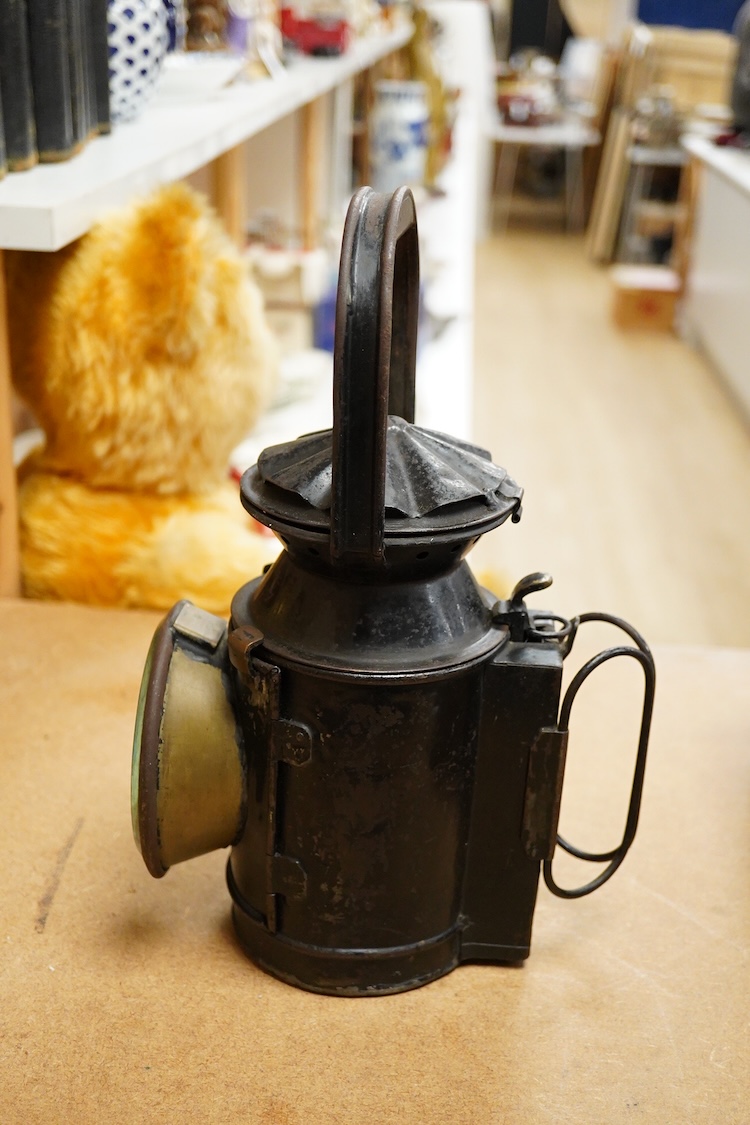 An early 20th century Railway lamp, 31cm high